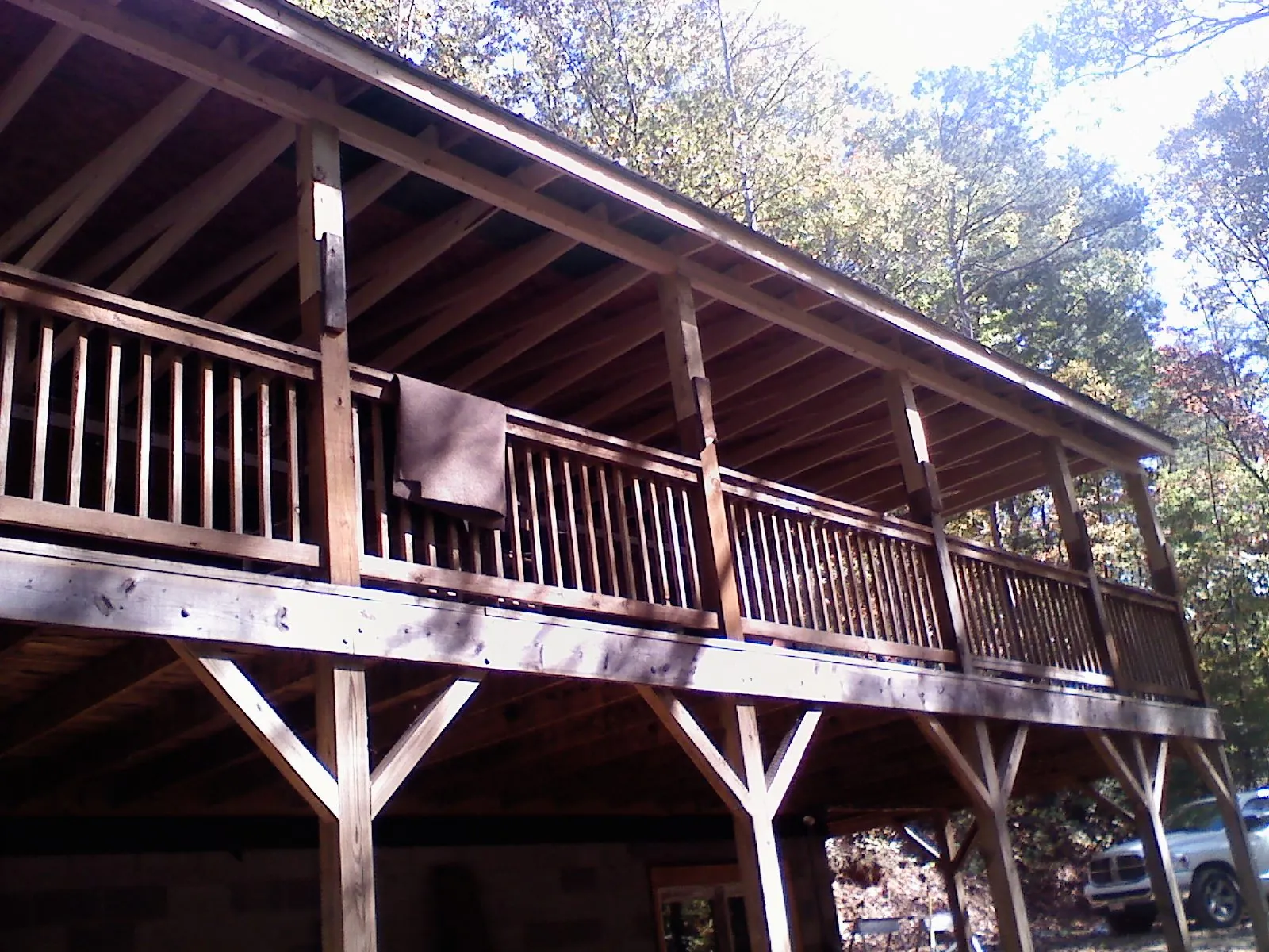 Timber framing under a new elevated porch and deck — Roof Leak Repair in West Shokan by Roofing Brothers